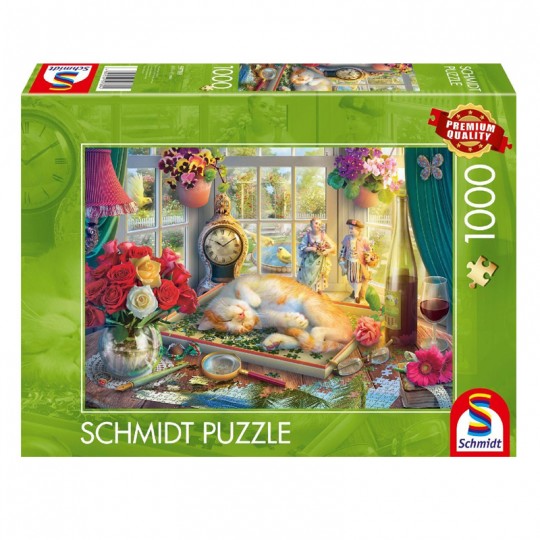 Puzzle 1000 pcs L'heure du puzzle pour le chat Schmidt Schmidt - 1