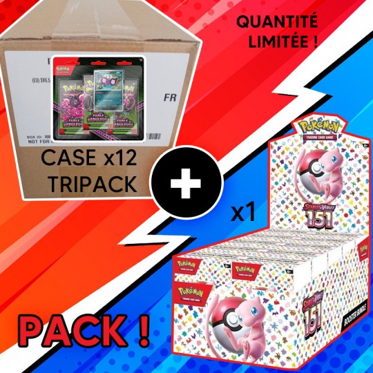 PACK 10 Bundle 151 scellé + Case 12 Tripack EV06.5 Pokémon Pokémon - 1