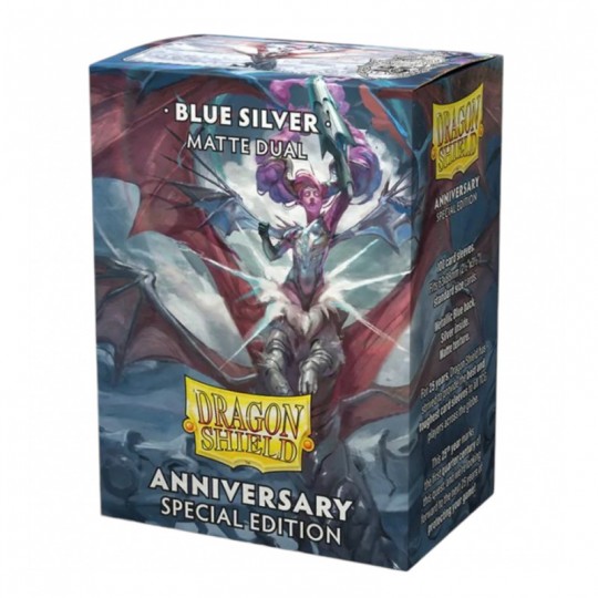 100 Dragon Shield Matte : Blue Silver Dragon Shield - 1